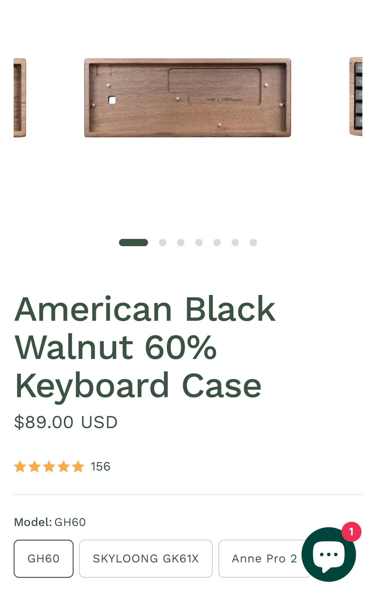 American Black Walnut 60% Keyboard Case