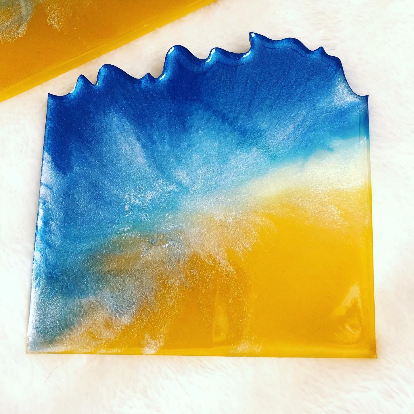 Epoxy Resin Beach Themed Coaster Set Of 4