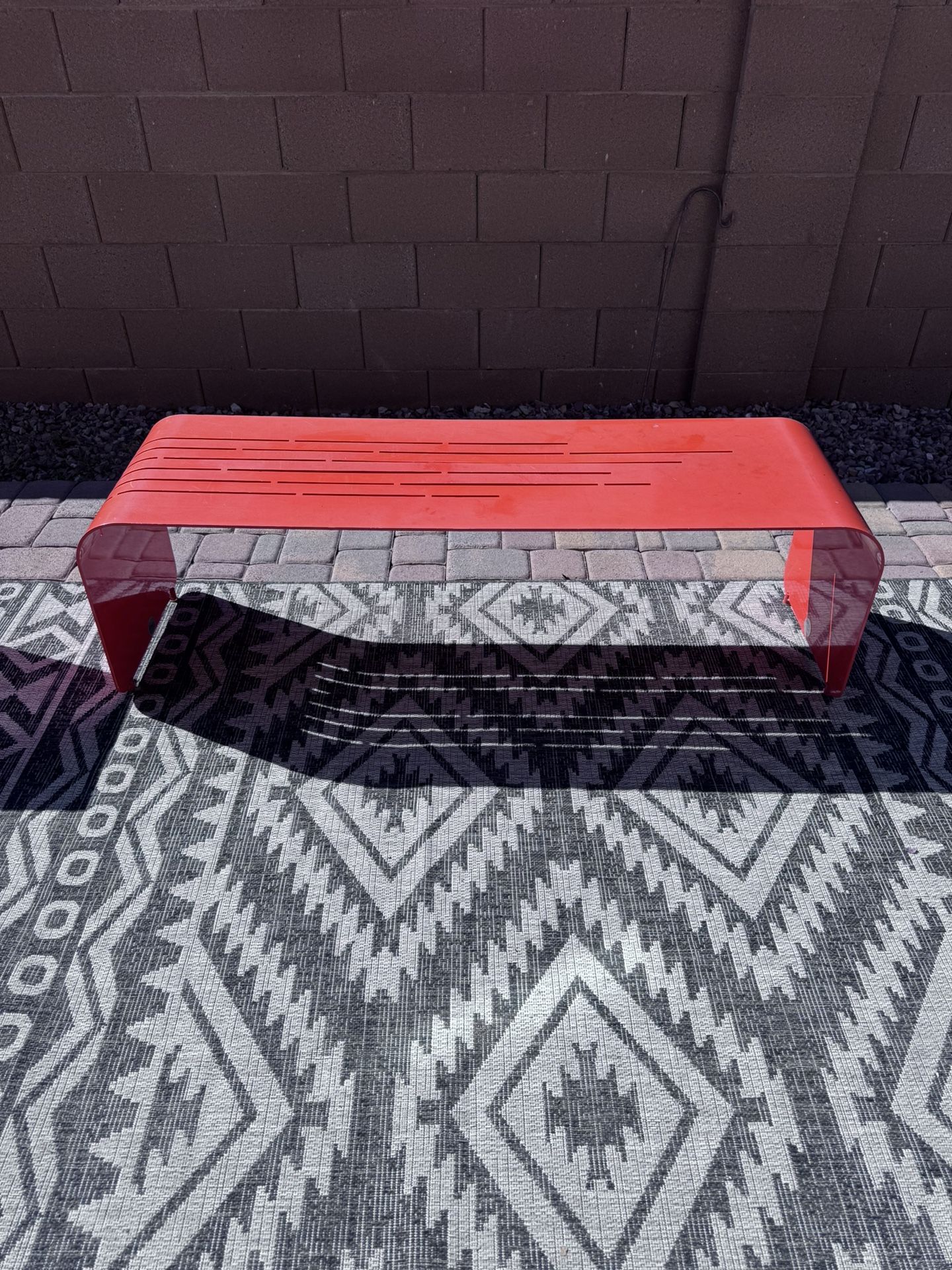 Botanist Lines Bench by Orange 22 – Modern Outdoor Accent – Good Condition