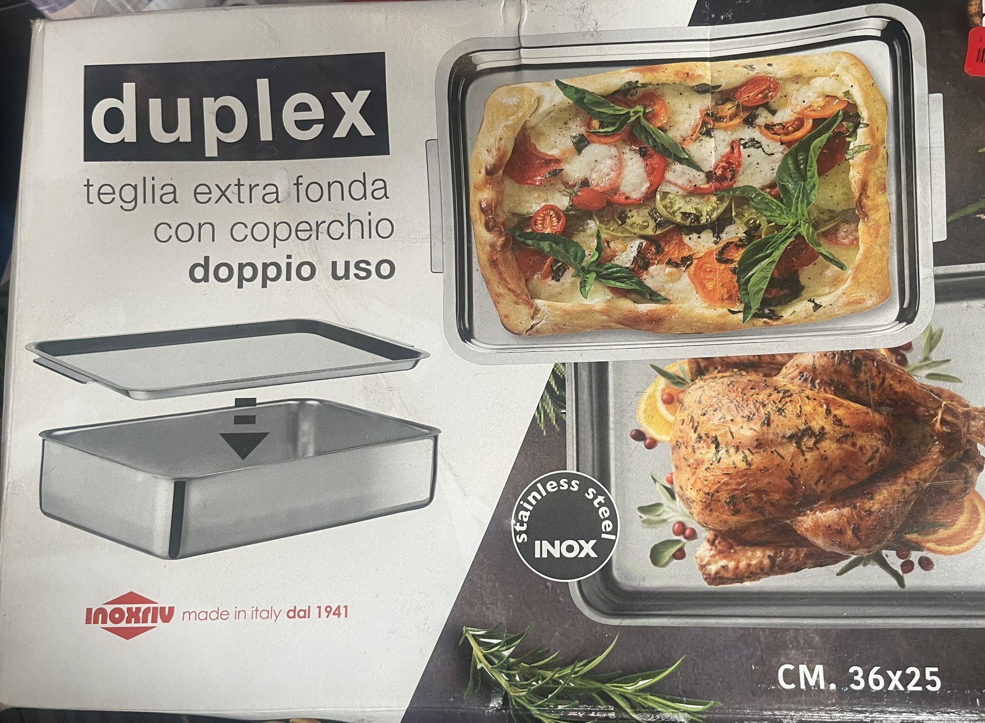 Duplex Deep oven Pan With Lid By Inoxriv