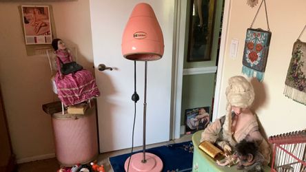 Sears Kenmore, beehive, bonnet, hairdryer, working vintage, antique beauty salon pink MCM 1950s