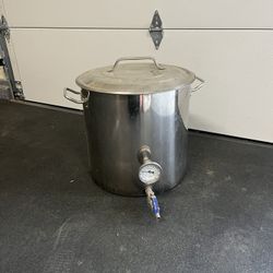 Home Brew Kettle With Thermometer 