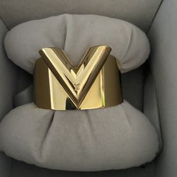 Louis Vuitton Gold V Cuff Bracelet