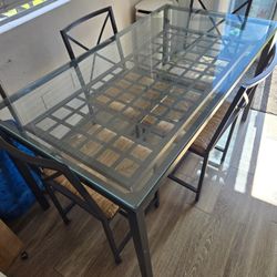 Glass Top Dining Table 