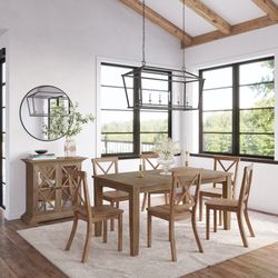 Eastern Tides Bisque Ext Dining Table w/ 4 X-Back Chairs