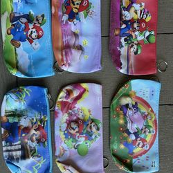 New  Super Mario Bros. Pencil Pouch Keychain – 12 Pack – New