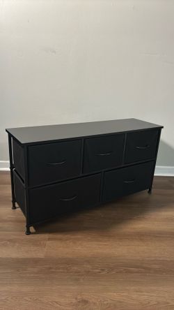 Small Black Storage Dresser – 5 Fabric Drawers