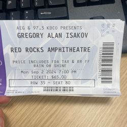 Gregory Allan Isakov Red Rocks amphitheater 