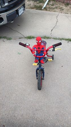 14” Huffy spider-Man bike with doll