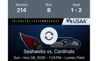 Pair of Seahawks vs. Cardinals Tickets
