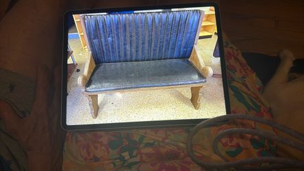 Black Leather Bench heavy oak