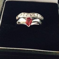 Ruby and Diamond Wedding Ring 