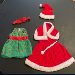 Christmas Dress And Santa Outfit For American Girl Or Our Generation Doll