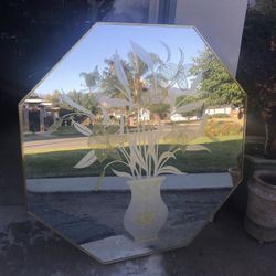 Vintage Octagonal Etched Mirror