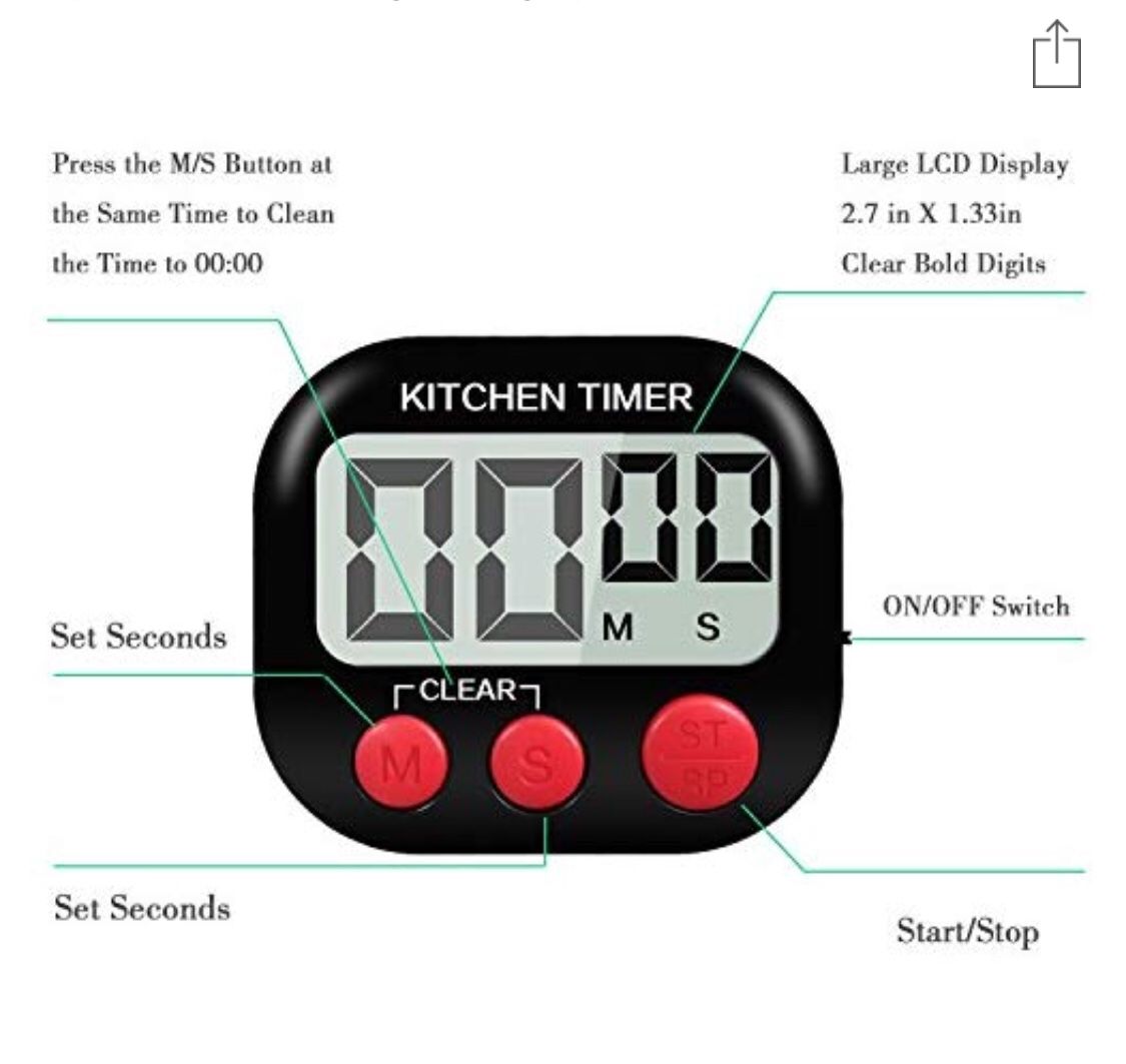 Digital Kitchen Timer, 1 pack Cooking Timers