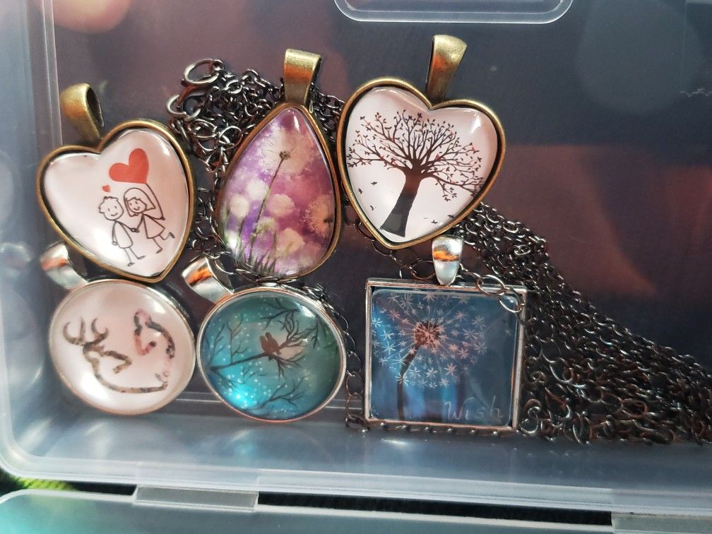 Custom Cabochon necklaces/earrings set