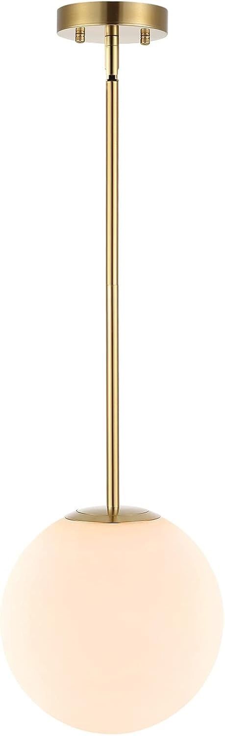 BAODEN Modern Globe Pendant Light 1-Light Mid Century Chandelier Large 7.87” White Globe Glass Shade Retail $80