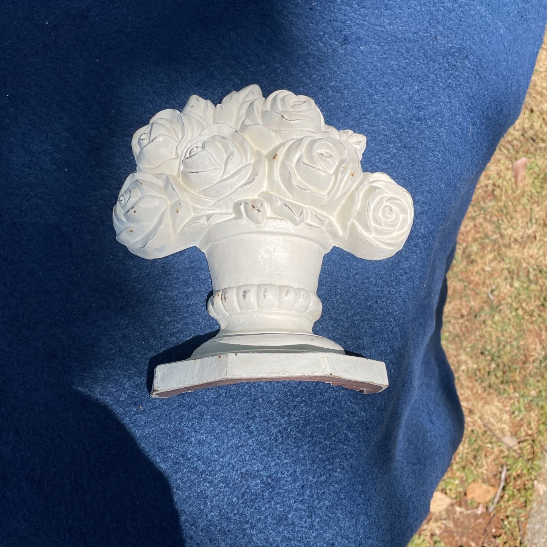 Cast Iron Door Stop Roses In A Planter