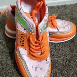Orange and Pink Sneakers