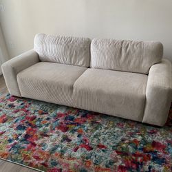 3 Seater Corduroy Couch - Beige