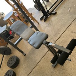 Exercise Equipment Bench  Multi-Function Foldable Weight Bench and Fitness Barbell Rack 