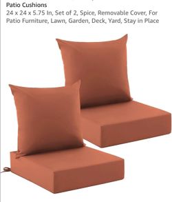 New set of 2 patio chairs cushions 24x24 x 5,7