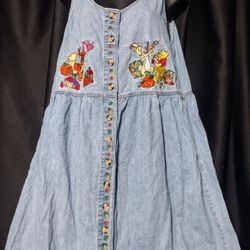 90s The Disney Catalog Jean Pooh Bear Autumn Dress