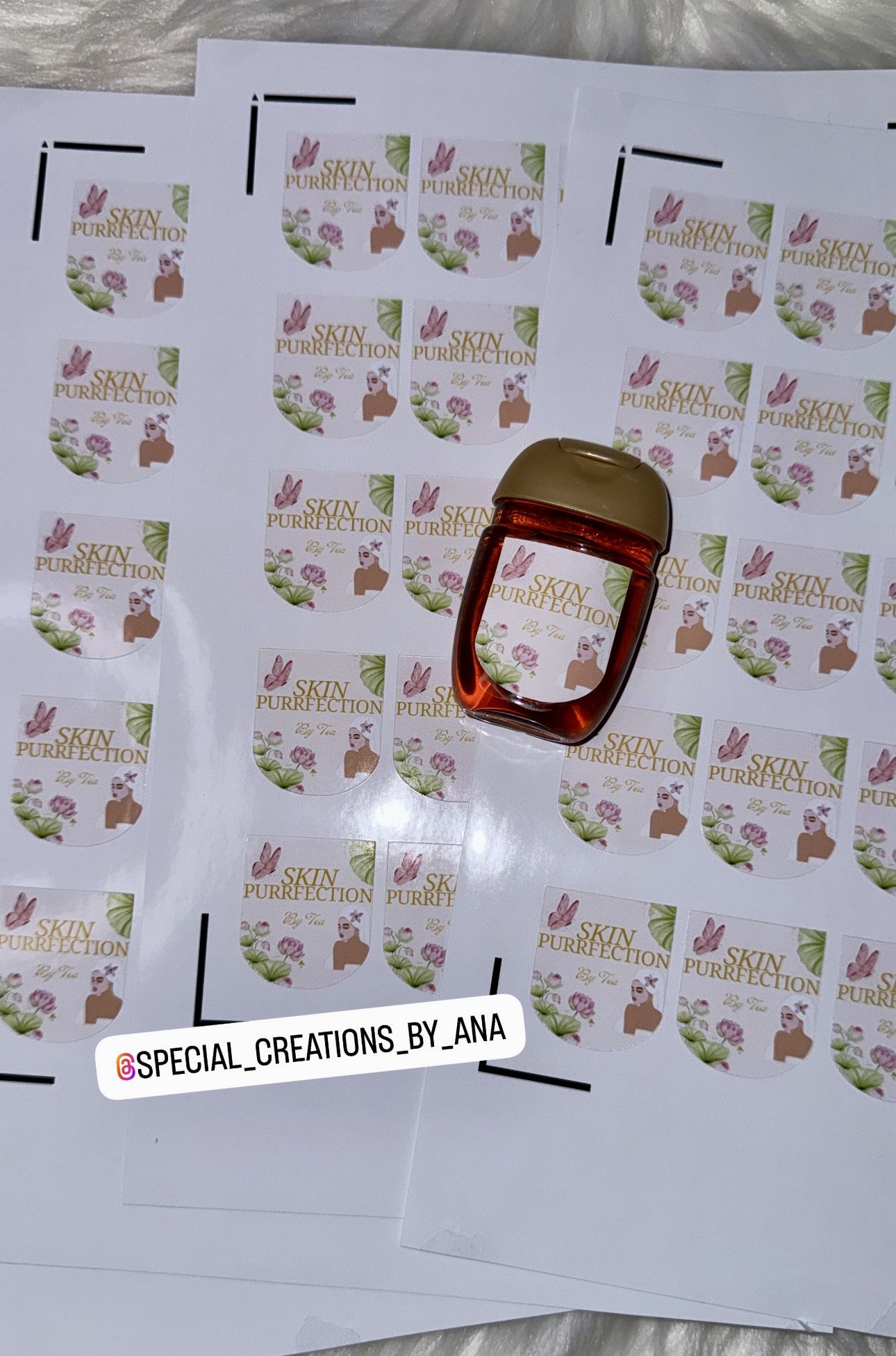 Personalized business logo hand sanitizer labels with qr code in the back ✨