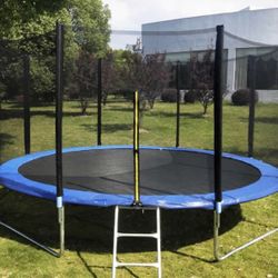 NEW Trampoline W/ Enclosure & Padding, SereneLife 12FT Outdoor Trampoline Heavy-Duty Backyard Trampoline !