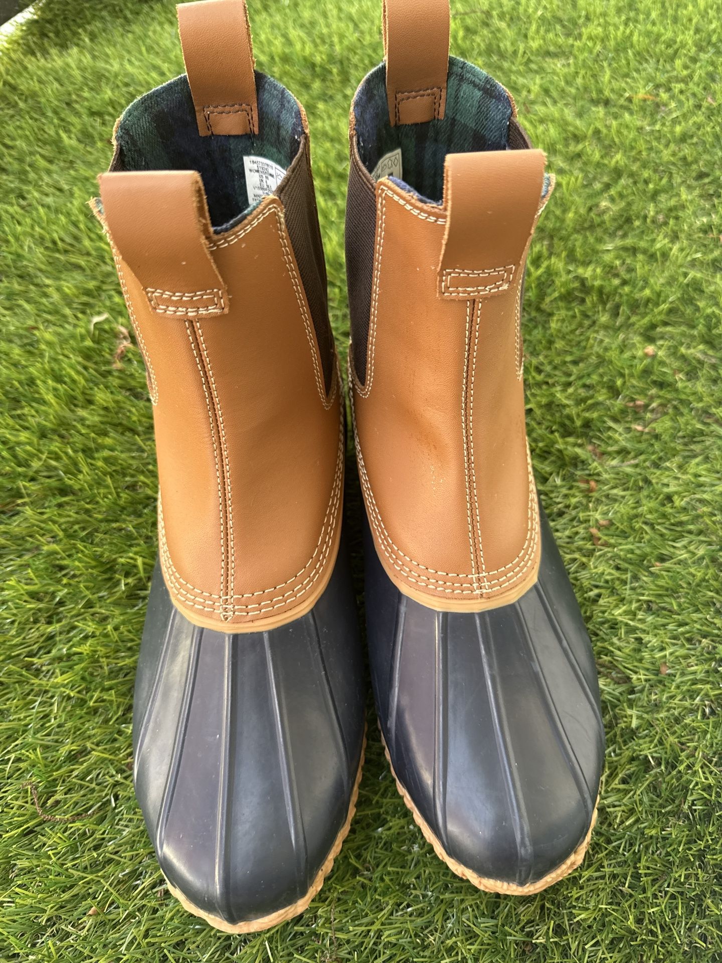 Lands’ End Duck Boots Size 8 Waterproof Chelsea Slip-On Rain Boots