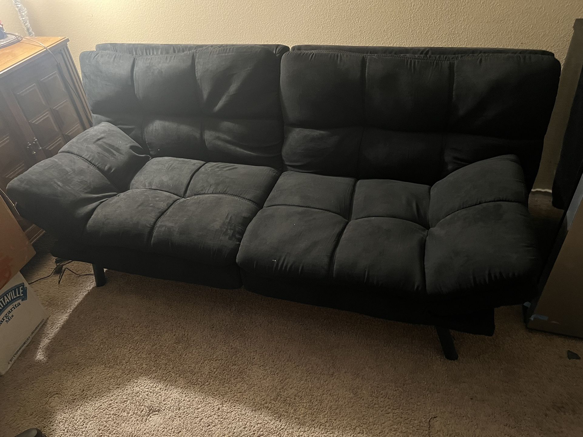 Black Memory Foam Futon 