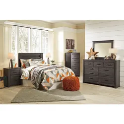 Brinxton Queen/Full Panel Headboard Bed with Mirrored Dresser Half-Off Special