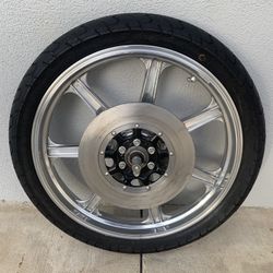 VINTAGE POLISHED ALUMINUM LESTER FRONT MOTORCYCLE RIM WHEEL HONDA CB750 CB550