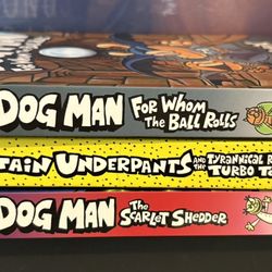 3 hardback Pilkey books - Dog Man & captain underpants story books 