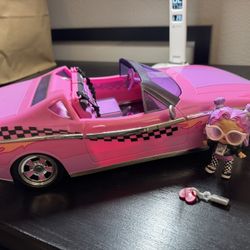 Pink Doll Car And Doll