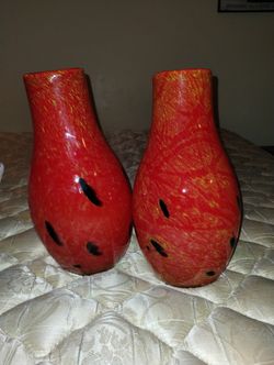 Red Murano Italy Blown Vase