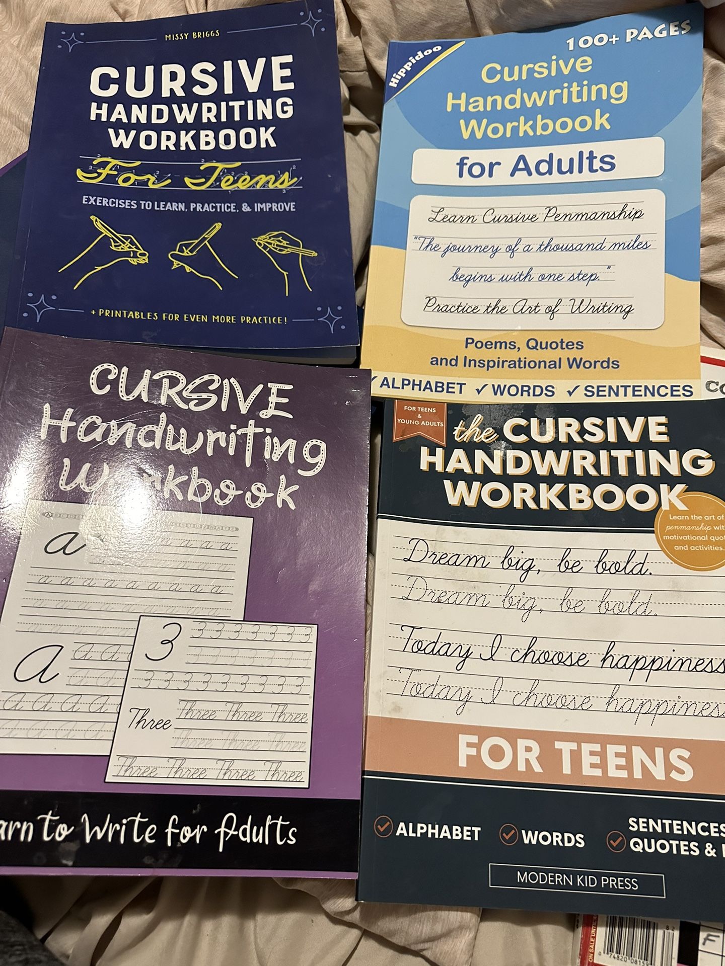 4 Cursive Handwriting Workbooks