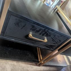 2 Matching End Table, Black And Gold