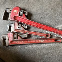 Set Of 3 Craftsman Heavy Duty Pipe Wrenches