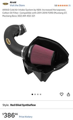 2011 - 2014 Ford Mustang GT Airaid cold air intake
