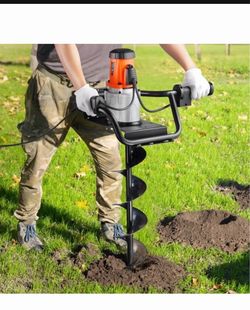 New Electric Post Hole Digger, 5.71 in Auger Bit with 1500W Powerful Motor, 140 RPM Alloy Steel
