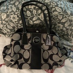 Coach black and grey mid size handbag