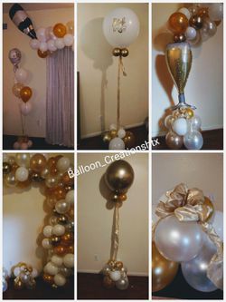 Champagne and bubbles balloon decor