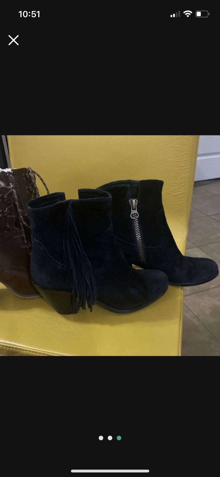 Cowboy Fringe Boots Size 6 Suede