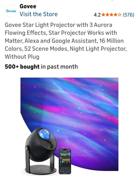 GOVEE Star Light Projector ( Brand New, Never Used, In Box ) For $40