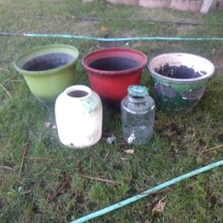 Flower Pots One Water Jug