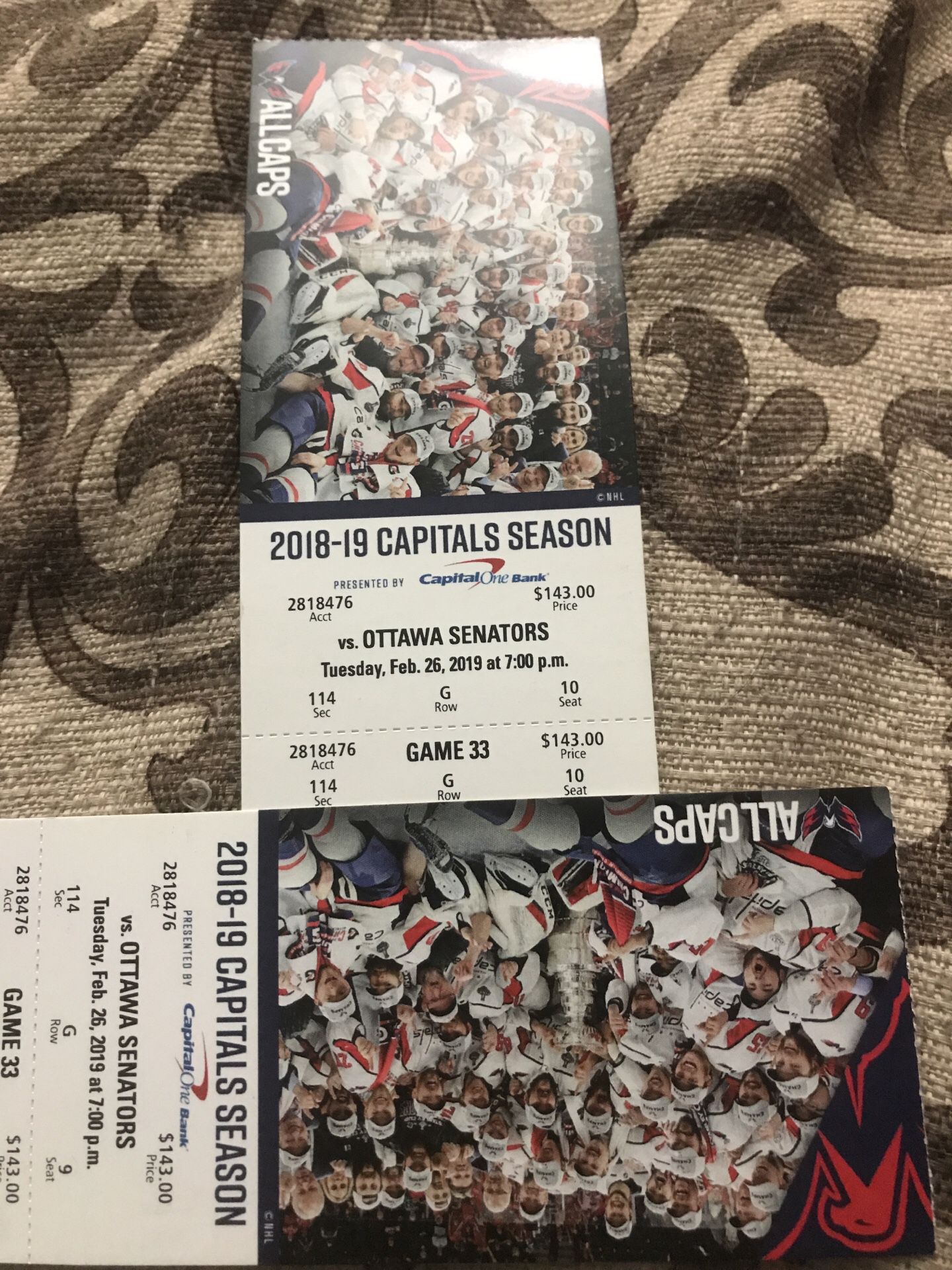 Washington Capitals game tickets !!! EXCLUSIVE front row game tickets for 35% off