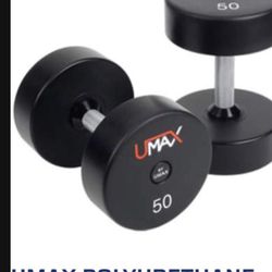BRAND NEW UMAX BRAND DUMBBELLS SET 5-100 POUNDS IN 5 POUNDS INCREMENTS AS WELL AS OTHER EXERCISE & WEIGHT LIFTING ITEMS 