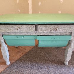 Antique Bakers Table with Tin Drawers