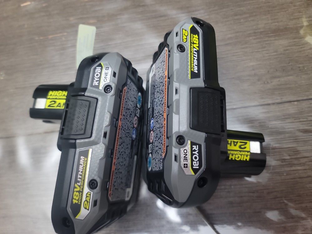 RYOBI 18V ONE + 2 BATTERIES 2.0AH NEW 